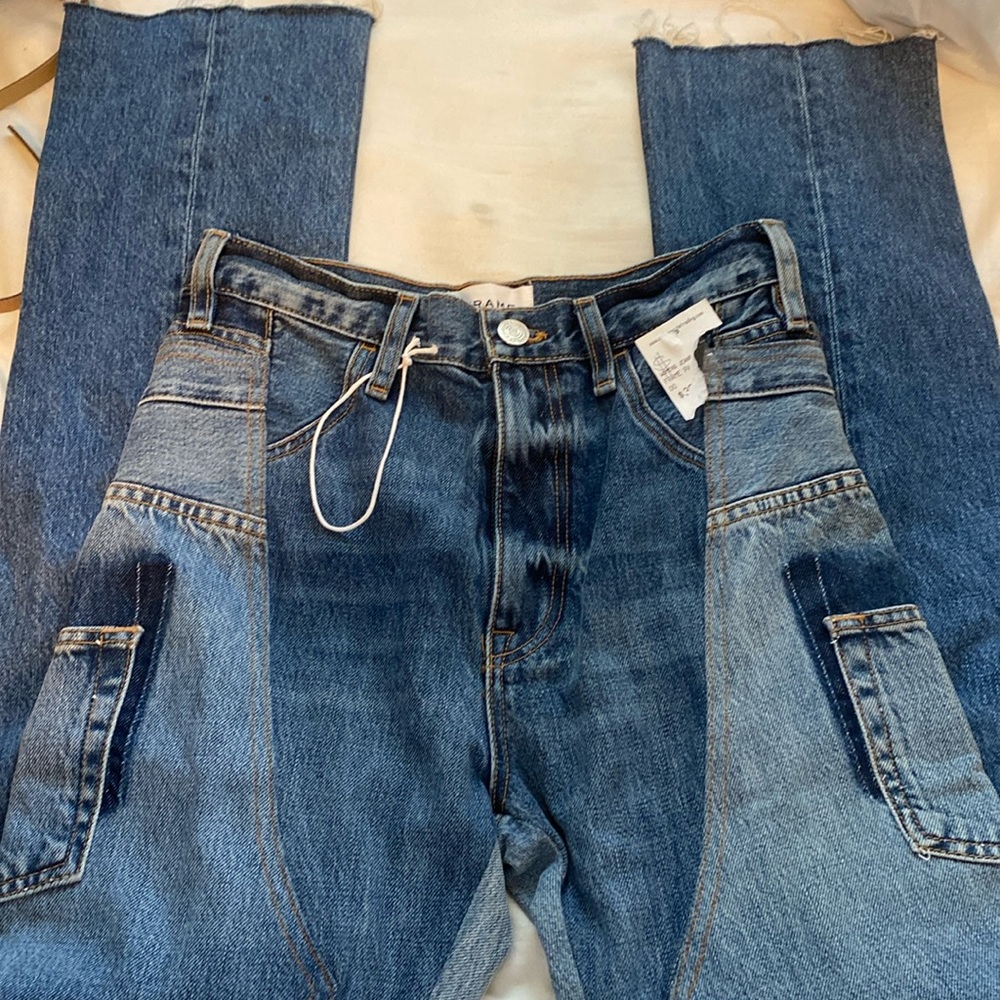 NWT Frame HI RISE inverted Enzo Patchwork bootcut 24